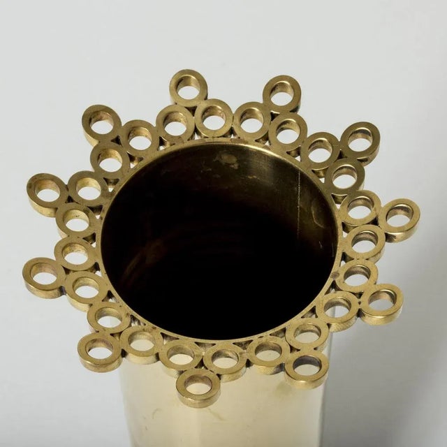 Brass Vase by Pierre Forssell For Sale - Image 4 of 9