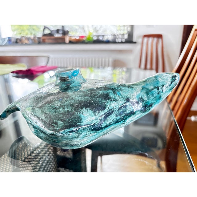 Ceramic in the style of Aladdin's lamp by the famous Sardinian ceramist, in perfect condition This piece has an...