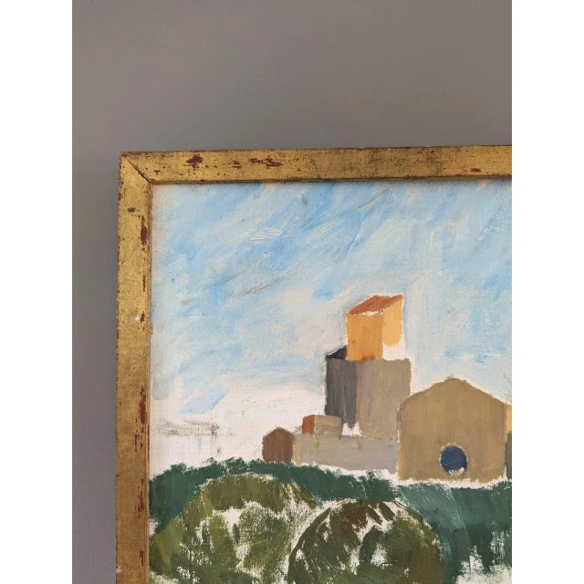 1956 Mid-Century Modern "Sant Pol De Mar" Vintage Oil Painting, Framed For Sale - Image 6 of 10