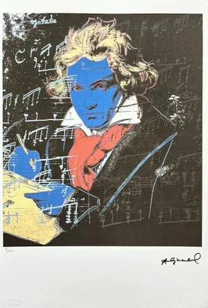 After Andy Warhol, Beethoven - Black-Blue, 1980s, Lithograph