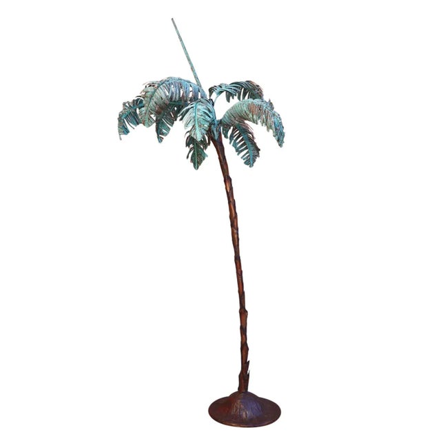 Mid-Century Modern Mid-Century Sculptural Copper Palm Tree Floor Lamp For Sale - Image 3 of 11