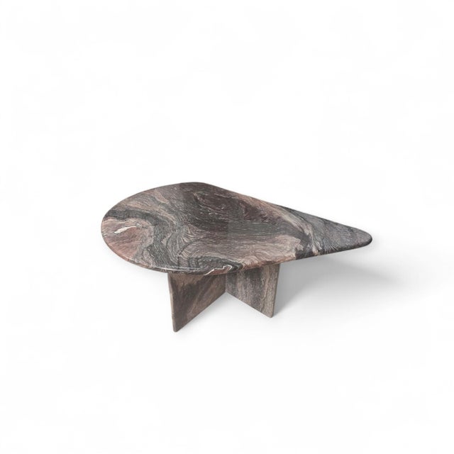 Vintage Italian Coffee Tables in Brown Scorpion Marble, 1980s, Set of 2 For Sale - Image 3 of 12