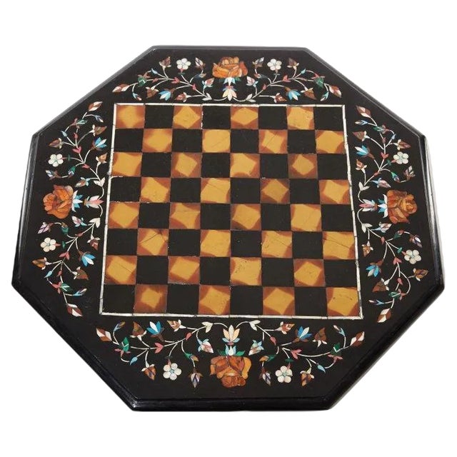 Mosaic Chessboard in Natural Stone For Sale