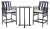 Wood Pate 3-Piece Bar Height Bistro Set, Black/Beige Cush/Navy & White Square Pillow For Sale - Image 7 of 7