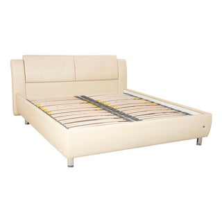 Loftline Bed in Cream Faux Leather with Storage Box from Ruf For Sale