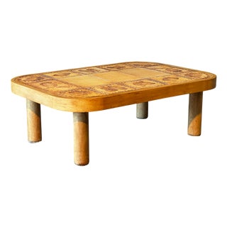 Coffee Table with Animal Decoration by Roger Capron, 1960s For Sale