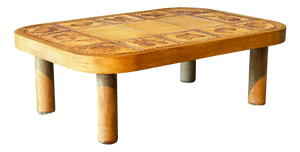 Coffee Table with Animal Decoration by Roger Capron, 1960s