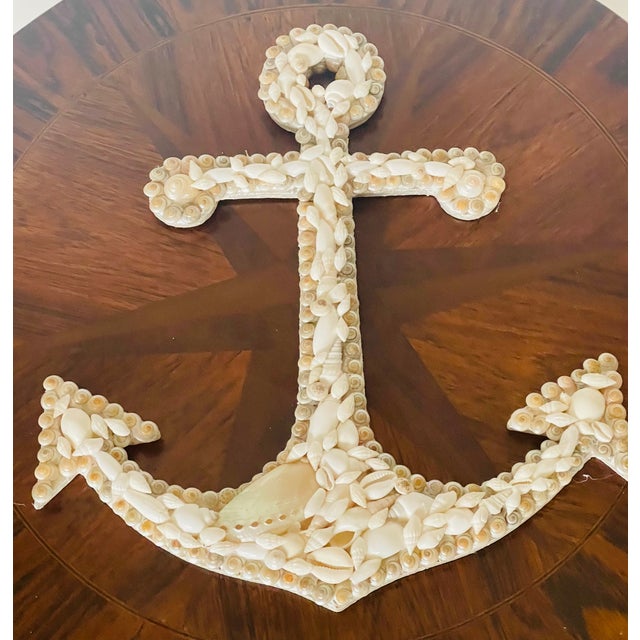 Spanish Sailors Valentines Sea Shell Anchor and Spanish Cross For Sale - Image 3 of 5