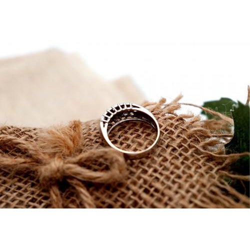 Metal White Gold Ring with Quartz For Sale - Image 7 of 9