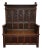 Antique French Gothic Bench Settee Oak Arches Linen Fold Lift Top Seat C. 1900 For Sale