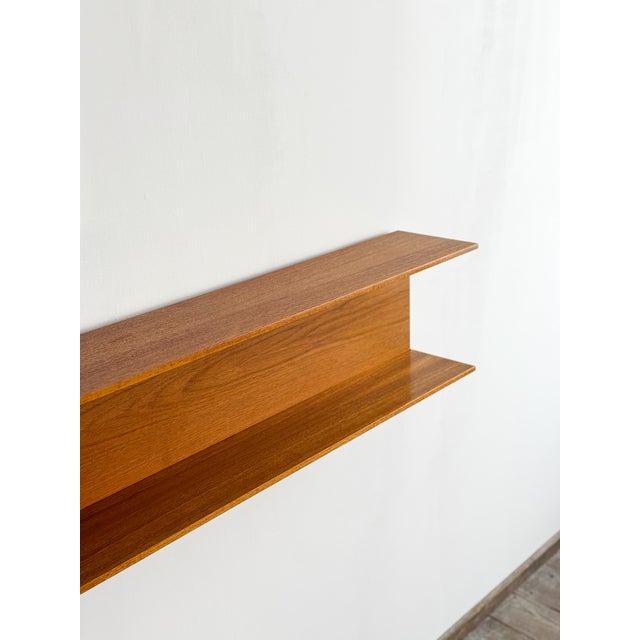 Wood Floating U-Shaped Wall Shelf in Teak by Walter Wirz for Wilhelm Renz, 1960s For Sale - Image 7 of 15