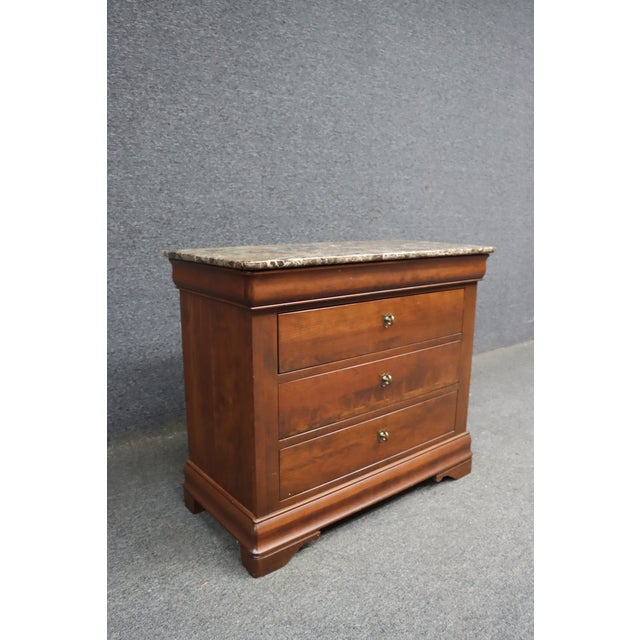 French Durham Furniture Cherry Louis Philippe Style Nightstand For Sale - Image 3 of 13