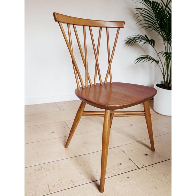 Vintage Candlestick Dining Chairs in Elm and Beech by Lucian Ercolani for Ercol, 1960s, Set of 2 For Sale - Image 9 of 18