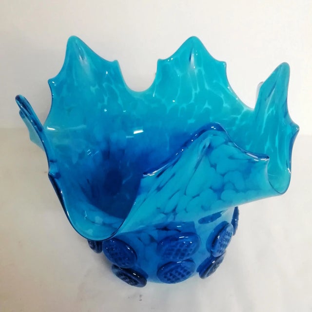 Blue Murano Glass Centerpiece 1980s For Sale - Image 8 of 9