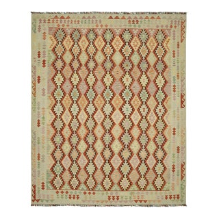 Terracotta Handwoven Kilim Rug For Sale
