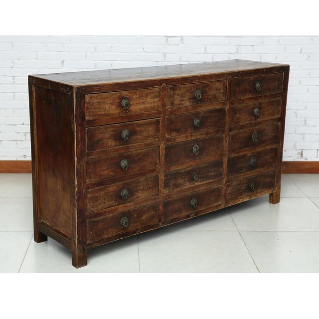 Asian Antique Antique 19th Century Fifteen Drawers Sideboard Cabinet For Sale - Image 3 of 7