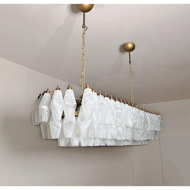 White Murano Poliedri Hanging Light by Carlo Scarpa, 1990 For Sale - Image 8 of 18