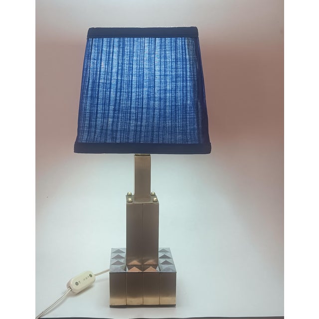 Gold Vintage Skycraper Brass Table Lamp, 1970s For Sale - Image 8 of 9