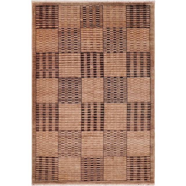 Bohemian Gabbeh Beige/Tan Wool Rug - 5'10'' X 8'6'' For Sale - Image 10 of 10