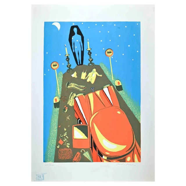 Paolo Pasotto, The Tomb, Lithograph, 1970s For Sale