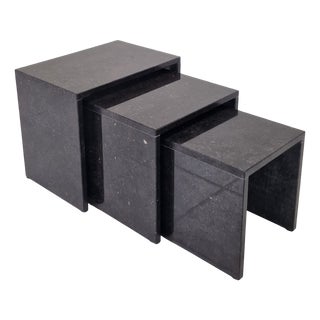 Italian Marble Nesting Tables, 1980s, Set of 3 For Sale