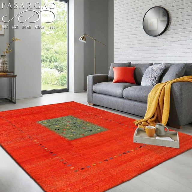 2020s Red Color Hand Knotted Gabbeh For Sale - Image 4 of 4