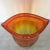 Glass Blenko Orange and Gold Oval - Top Hand Blown Glass Vase Signed For Sale - Image 7 of 12