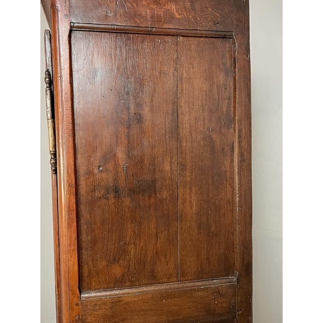 Antique French Provincial Solid Oak Bonnetière Cabinet For Sale - Image 4 of 14
