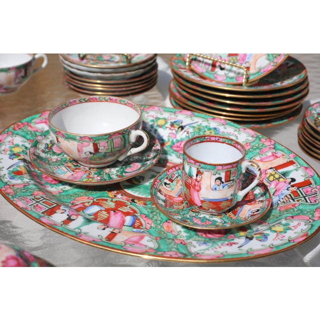 Incredible Collection of Vintage Chinese Rose Medallion Dinnerware