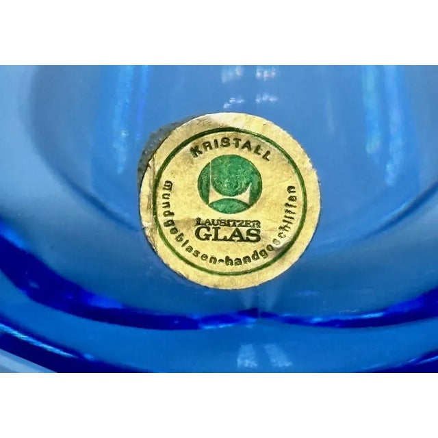 Glass Art Deco Crystal Ashtray from Lausitzer Glas, 1930s For Sale - Image 7 of 12