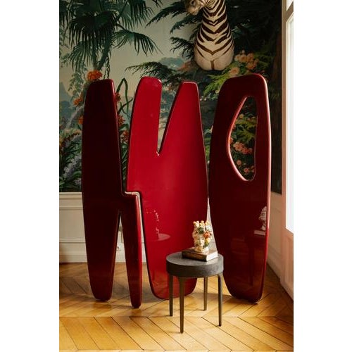 Contemporary Handcrafted Panama II Hinge Lacquered Screen in Orange Bronze by Reda Amalou Design For Sale - Image 3 of 10