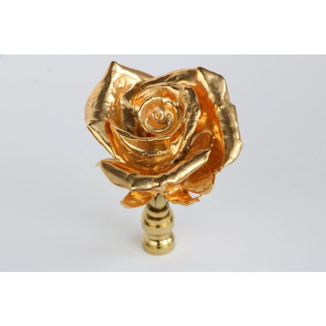 Rococo Gold Rose Lamp Finial For Sale - Image 3 of 6