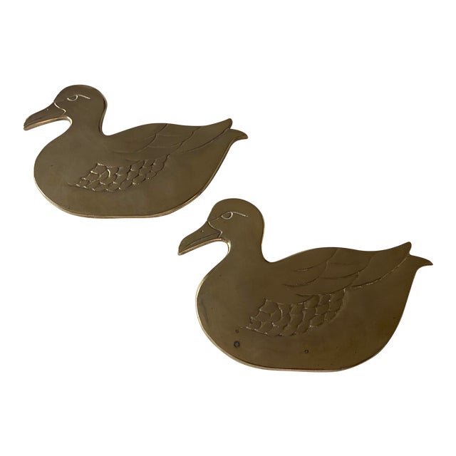 MidCentury Brass Duck Trivets a Pair Chairish