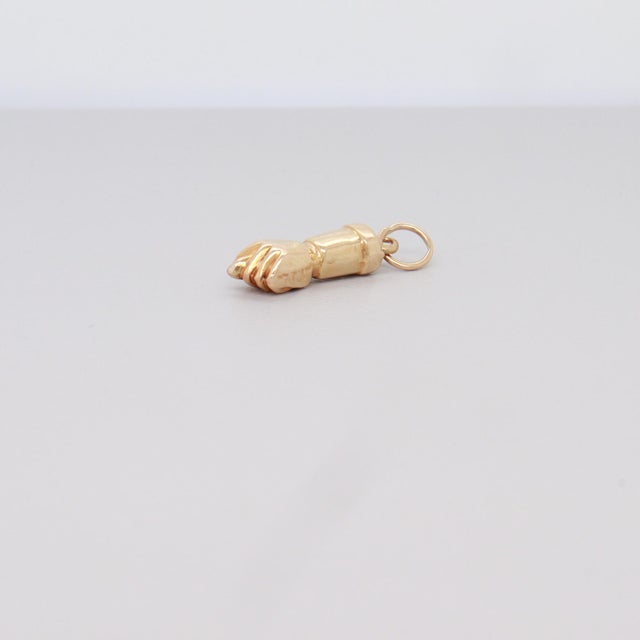 Vintage 14k Gold Fig Sign / Mano Figa Pendant or Charm for a Bracelet For Sale - Image 15 of 16