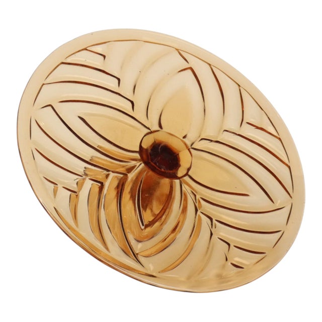 Orange Art Deco Orange Amber Cake Plate Pastry Dish from Val Saint Lambert, 1930s For Sale - Image 8 of 13
