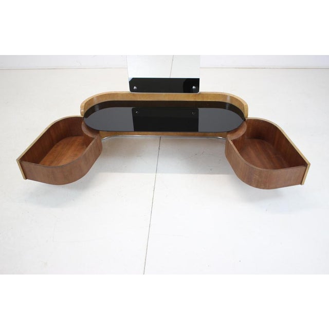 Black Art Deco Cabinet with Tubular Mirror, Czechoslovakia, 1937 For Sale - Image 8 of 15