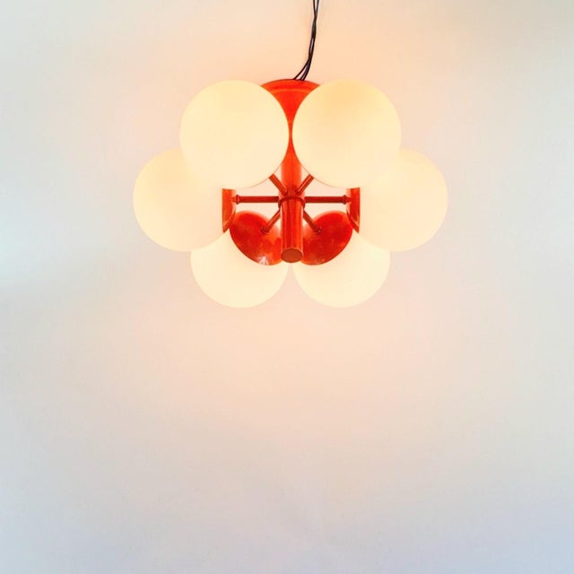 Large Space Age Sputnik Ceiling Light in Opal Glass from Kaiser Leuchten, 1960s For Sale - Image 6 of 11
