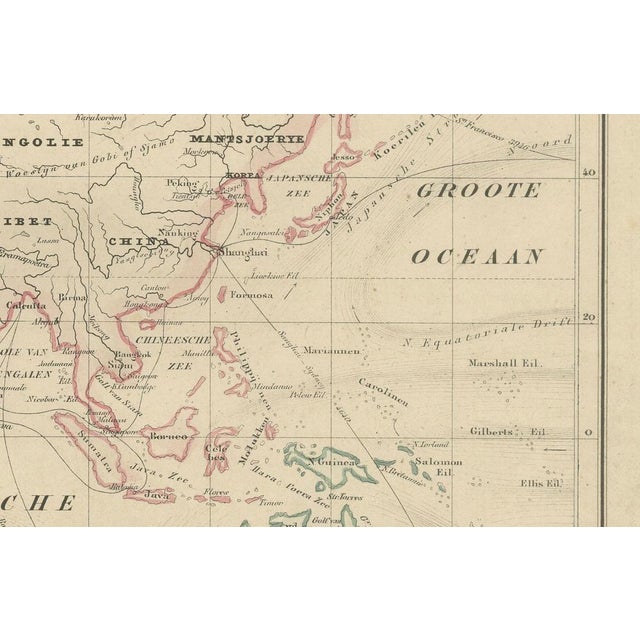 Paper World Map in Mercators Projection, 1876 For Sale - Image 7 of 9