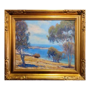 Alson Skinner Clark-Eucalyptus Trees Overlooking the Pacific Ocean-Oil Painting-C1920