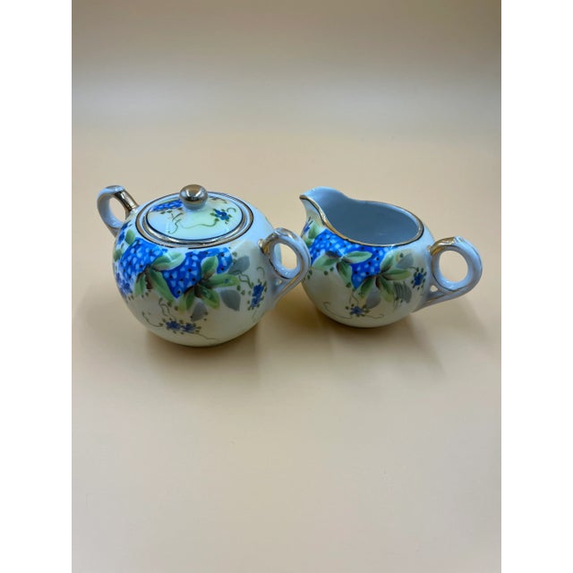 Vintage Nippon Floral Asian Ceramic Tea Set- 3 Pieces For Sale - Image 4 of 12