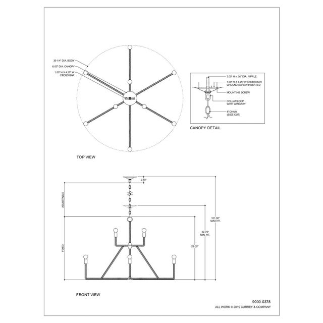 Modern Currey & Company Trilling Chandelier For Sale - Image 3 of 4