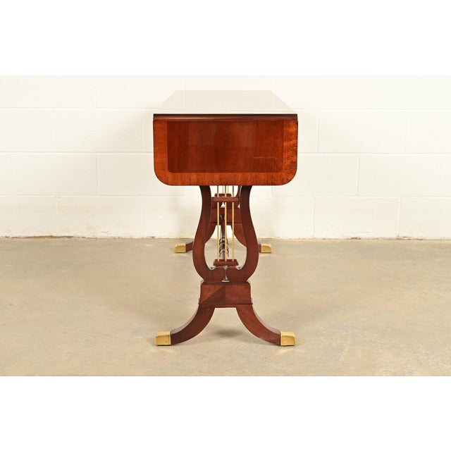 Baker Furniture English Regency Lyre Base Console or Sofa Table For Sale - Image 11 of 13