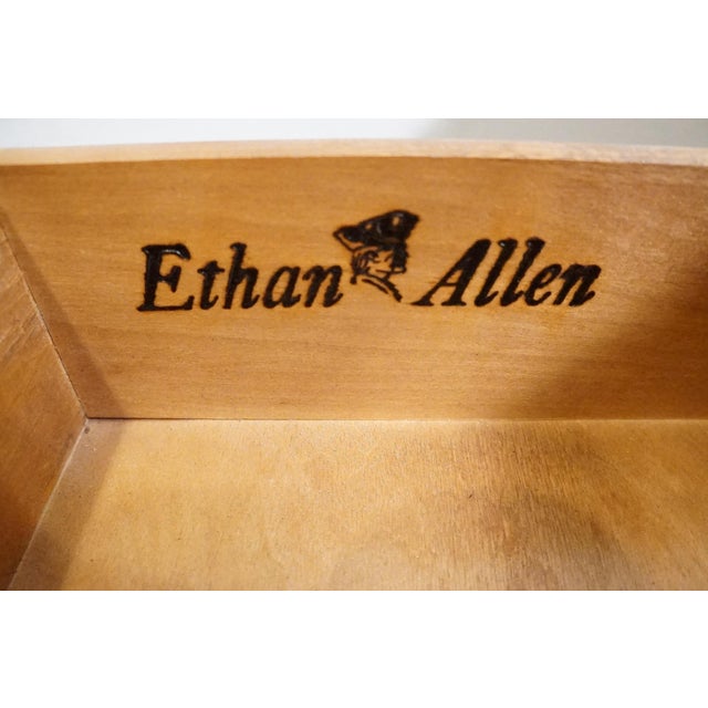 Ethan Allen Antiqued Pine Old Tavern Rustic Americana 40" Roll Top Desk 12-9513 For Sale - Image 12 of 16