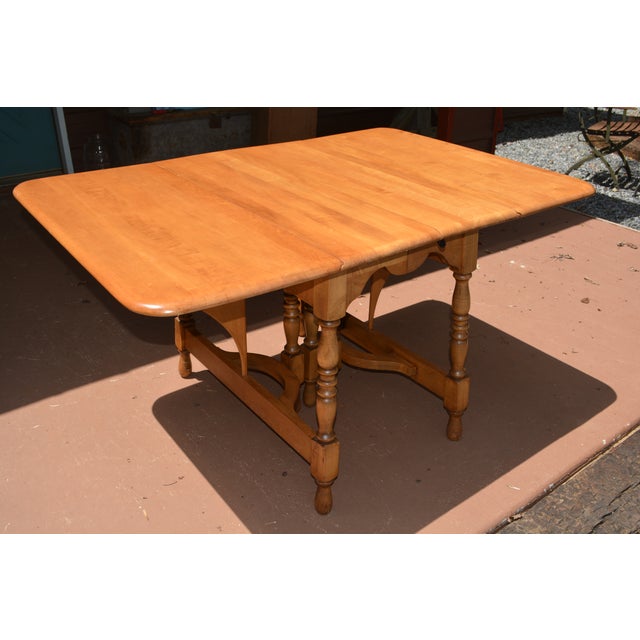 Vintage Watertown Slide Mid Century Maple Wood Extending Drop Leaf Dining Table W/ 3 Leaves For Sale - Image 17 of 18