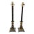 Vintage French Tole and Brass Candlestick Lamps With Pineapple Motif- A Pair For Sale