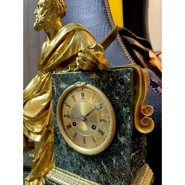 19th Century Honoré Pons 19th Century Monumental Sized French Empire Mantel Clock For Sale - Image 5 of 13