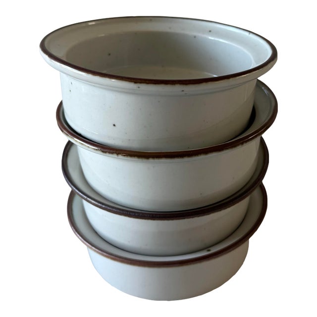 Set of 4 Dansk Designs Niels Refsgaard Brown Mist Bowls For Sale