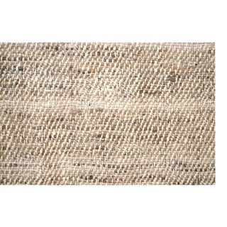 Silk Tweed Hand Spun Hand Woven Beige Fabric Fragment For Sale