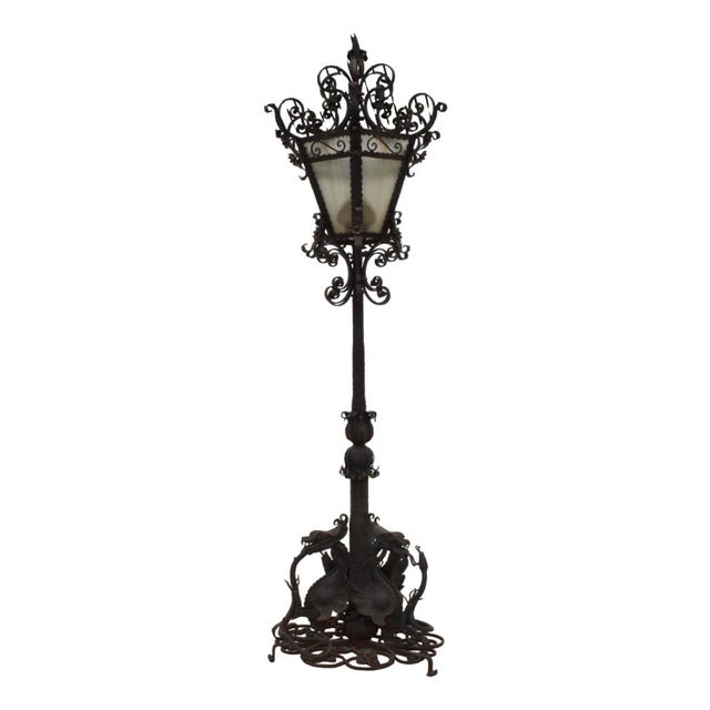 Large Wrought Iron Lamp Post from Mazzucotelli, 1910s For Sale - Image 13 of 13