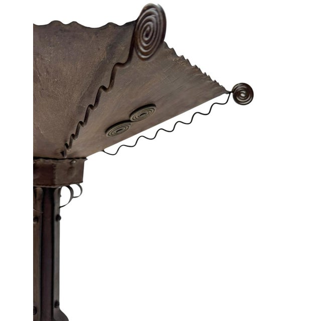 1930s Art Deco Patinated Wrought Iron Floor Lamp, 1930s For Sale - Image 5 of 16